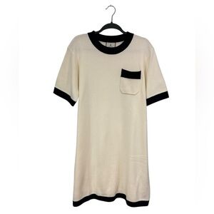 Tuckernuck NEW XXL Merritt Knit Dress Ivory Navy Blue Preppy Shift Short Sleeves